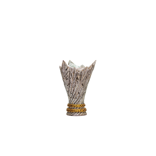 Incense Burner Silver Leaf Design